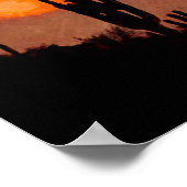 Saguaro Cactus Silhouette Arizona Red Sunset Poster (Ecke)