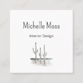 Saguaro Cactus Simple Desert QR-Code Quadratische Visitenkarte (Vorderseite)