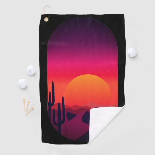 Saguaro Cactus Sonoran Desert Sunrise Sunset Scene Golfhandtuch (Insitu)
