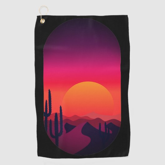 Saguaro Cactus Sonoran Desert Sunrise Sunset Scene Golfhandtuch (Vorderseite)