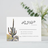 Saguaro Cactus Spanish Response Card RSVP Karte (Stehend Vorderseite)