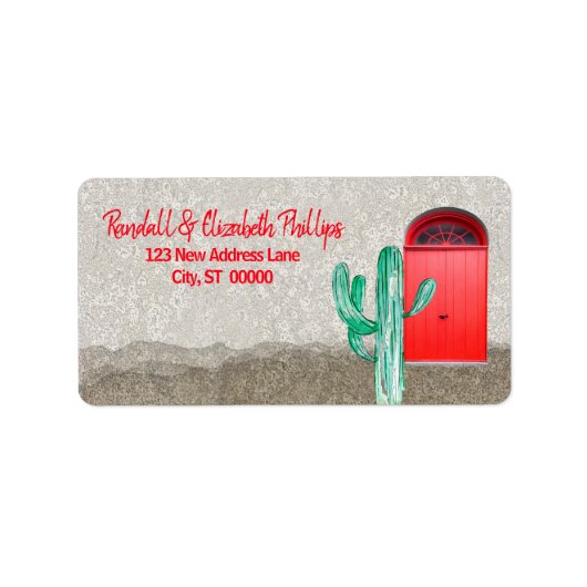 Saguaro Cactus Stucco Zurück Adressaufkleber (Vorne)