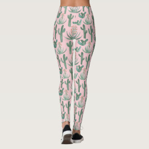 Saguaro Cactus succulents Watercolor Leggings