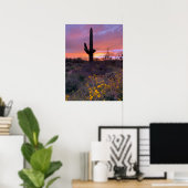 Saguaro Cactus Sunset Arizona Foto Poster (Heimbüro)