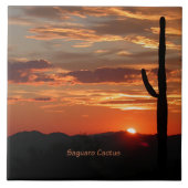 Saguaro Cactus, Sunset, Fliese (Vorderseite)