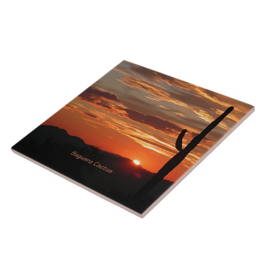 Saguaro Cactus, Sunset, Fliese (Seite)