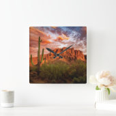 Saguaro Cactus Superstition Quadratische Wanduhr (Zuhause)