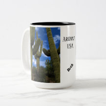 Saguaro Cactus Trio / Blue Sky & Clouds / Arizona