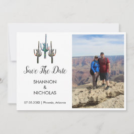 Saguaro Cactus Verlobung Foto Save the Date
