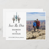 Saguaro Cactus Verlobung Foto Save the Date (Vorne/Hinten)