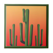 Saguaro Cactus Wohngestaltung Tile Fliese (Vorderseite)