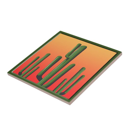 Saguaro Cactus Wohngestaltung Tile Fliese (Seite)