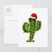 Saguaro Christmas Lights Feiertagspostkarte (Vorne/Hinten)