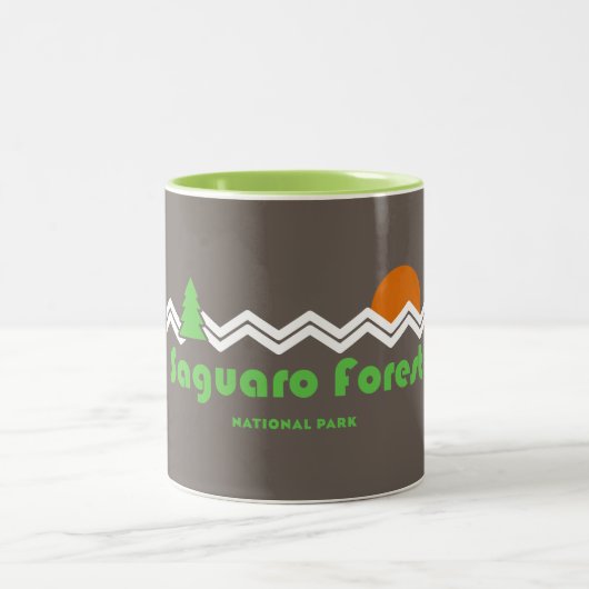 Saguaro Forest National Park Retro Zweifarbige Tasse (Mittel)