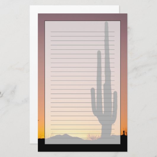 Saguaro-Kaktus am Sonnenuntergang Briefpapier (Vorne/Hinten)