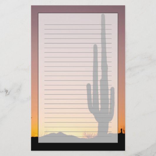 Saguaro-Kaktus am Sonnenuntergang Briefpapier (Vorderseite)