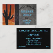 Saguaro-Kaktus mit orange Himmel-Schablone auf Visitenkarte (Vorne/Hinten)