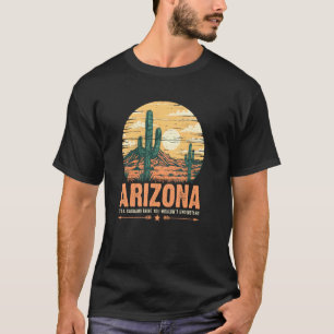 Saguaro-Kaktus Retro Arizona Wüsten Szene Vintage T-Shirt