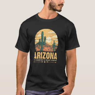 Saguaro-Kaktus Retro Arizona Wüsten Szene Vintage T-Shirt