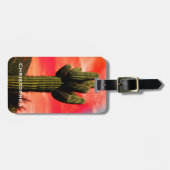 Saguaro-Kaktus-rotes Himmel-Südwestgepäck Gepäckanhänger (Vorderseite horizontal)