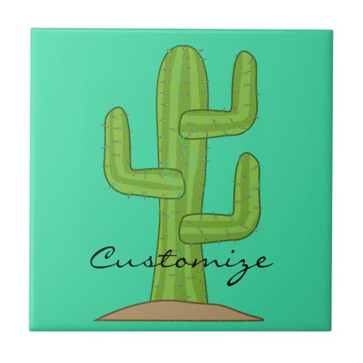 Saguaro-Kaktus Thunder_Cove Fliese (Vorderseite)