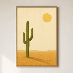 Saguaro Mittag Aquarell Cottagecore Kunstposter Poster