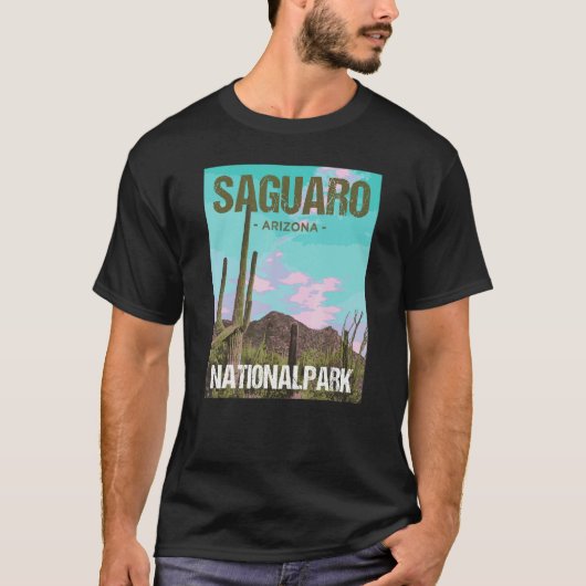 Saguaro National Park Arizona Poster Design T-Shirt (Vorderseite)