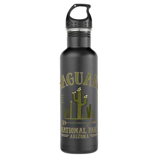 SAGUARO NATIONAL PARK ARIZONA Tourist Souvenir gif Edelstahlflasche (Vorderseite)