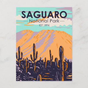 Saguaro National Park Arizona Wasson Peak Vintage Postkarte