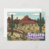 Saguaro National Park Cartoon Art Postkarte (Vorne/Hinten)