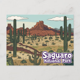 Saguaro National Park Cartoon Art Postkarte