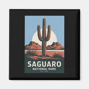 Saguaro National Park Vintage Camping Hiking Männe Magnet