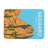 Saguaro Nationalpark Arizona Beehive Peak Vintag Magnet (Horizontal)
