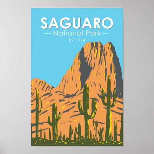 Saguaro Nationalpark Arizona Beehive Peak Vintag Poster (Vorne)