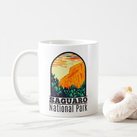 Saguaro Nationalpark Arizona Prickly Birne Kaktus Kaffeetasse (Mit Donut)