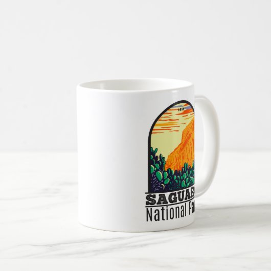 Saguaro Nationalpark Arizona Prickly Birne Kaktus Kaffeetasse (VorderseiteRechts)
