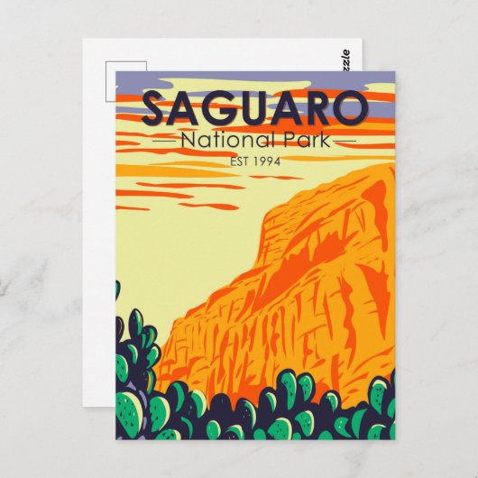 Saguaro Nationalpark Arizona Prickly Birne Kaktus Postkarte (Vorne/Hinten)
