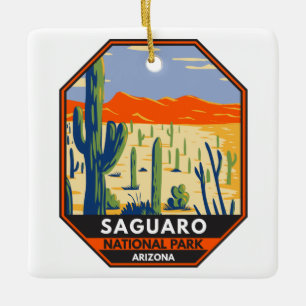 Saguaro-Nationalpark Arizona Riesenkaktus Vintage Keramikornament