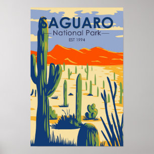Saguaro-Nationalpark Arizona Riesenkaktus Vintage Poster