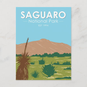 Saguaro Nationalpark Arizona Rincon Vintager Gipfe Postkarte