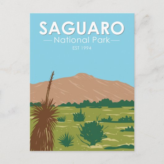 Saguaro Nationalpark Arizona Rincon Vintager Gipfe Postkarte (Vorderseite)