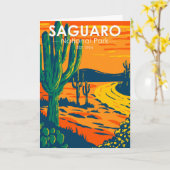 Saguaro Nationalpark Arizona Vintag Karte (Gelbe Blume)