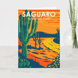 Saguaro Nationalpark Arizona Vintag Karte