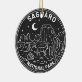 Saguaro Nationalpark Arizona Vintag Monoline Keramik Ornament (Rechts)