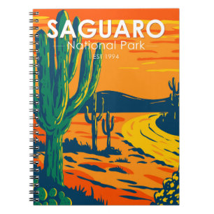 Saguaro Nationalpark Arizona Vintag Notizblock