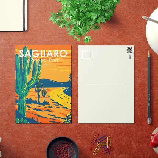 Saguaro Nationalpark Arizona Vintag Postkarte