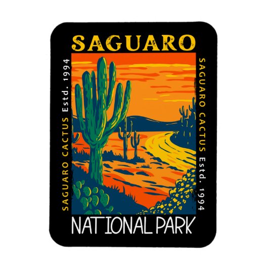 Saguaro Nationalpark Arizona Vintag stört Magnet (Vertikal)