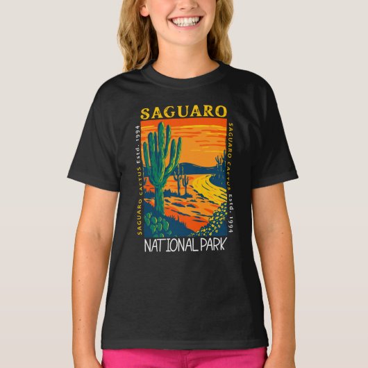Saguaro Nationalpark Arizona Vintag stört T-Shirt (Vorderseite)