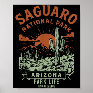 Saguaro-Nationalpark Arizona Vintage-Design Poster