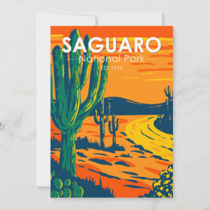 Saguaro Nationalpark Arizona Vintage Feiertagskarte